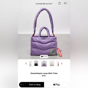 Coach Purple Mini Tote Bag